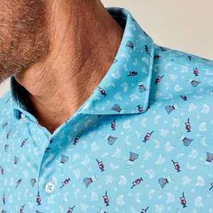 Polos de golf de manga corta con logotipo personalizado, ropa de verano transpirable con estampado digital de poliéster y spandex - Product Image 2