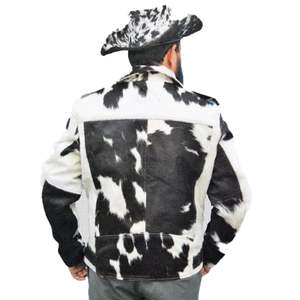 Chaqueta de pelo de vaca de invierno para hombre de diseño superior con cuello levantado manga completa 100% cuero de alta calidad personalizable precio razonable - Product Image 2