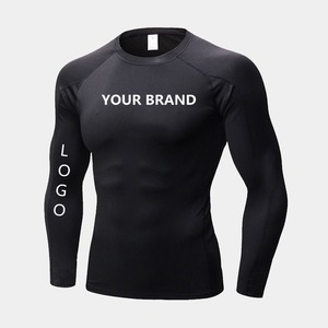 Chemises de compression à manches longues avec LOGO personnalisé Chemises de compression pour hommes Gym Rash Guard Fitness Wear Tops Chemise de compression Chemises amincissantes pour le corps - Product Image 6