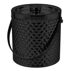 Perno de cubo de hielo de doble pared de acero inoxidable martillado color negro - Product Image 1