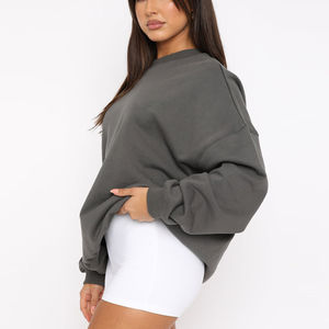 Sudaderas lisas simples de color sólido para mujer, la mejor moda de Invierno para mujer, sudaderas con logotipo impreso personalizado, sudaderas hechas de algodón - Product Image 2