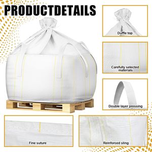 Bolsa de polipropileno tejido de fondo plano de alta resistencia con doble correa de sujeción para cemento industrial y construcción - Product Image 4