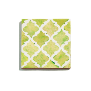 Ensemble de sous-verres carrés en noyer avec incrustations d'os, écologiques, classiques et design, accessoire décoratif pour table basse, style sophistiqué - Product Image 1