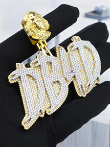 Colgante Personalizado con Cabeza de León y Nombre, Chapado en Plata con Moissanita, Joyería Hip Hop para Fiestas - Product Image 2