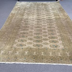 3.9x5.9 ft Rug, Vintage Turkish Rug, <b>Brown</b> <b>Wool</b> Rug - Product Image 2