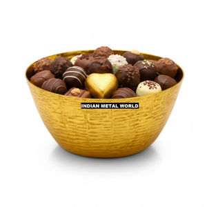 Moderno Tazón Decorativo de Diseño para Dulces o Chocolates, Elegante Centro de Mesa con Acabado Dorado para Decoración del Hogar y Regalos - Product Image 3