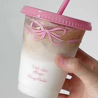 Tasse en PP de 470ml 700ml avec paille Couvercle en PP Tasse à thé à bulles réutilisable en plastique Logo personnalisé OEM ODM Vietnam Fabricant