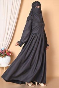 Vêtements islamiques traditionnels vêtements quotidiens musulmans décontracté été Abaya femmes robe musulmane couleur unie élégant modeste Abaya - Product Image 2