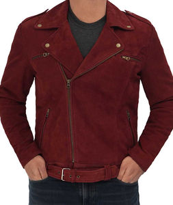 Veste en cuir véritable pour homme de haute qualité en daim marron 2025 Coupe ajustée Mode d'hiver Design - Product Image 1