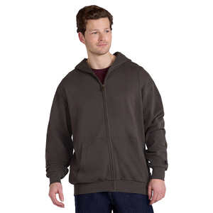 Sweats à capuche à manches longues pour hommes de haute qualité chaud hiver coton Polyester fermeture éclair épaule tombante sweats à capuche pour hommes adultes - Product Image 1