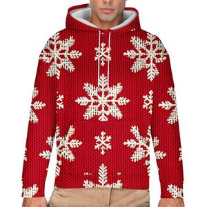 Sweatshirts de Noël pour hommes 2025 – Nouveaux sweats à capuche tendance à manches longues imprimés flocons de neige pour Noël, grandes tailles - Product Image 6