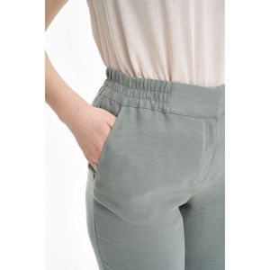 Women's High-<b>Waist</b> <b>Elasticated</b> Back Canvas Cargo <b>Trousers</b> - Product Image 5