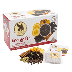 Thé Énergisant Haathee 20 Sachets 35g Thé Noir Cannelle Citron Vert Guarana & Ginseng - Qualité Alimentaire Durée de Conservation 36 Mois - Product Image 1