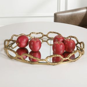 Modern Luxury Metal And <b>Mirror</b> <b>Tray</b> Suitable For Decorative Serving And Display Styling And Premium Gift Options - Product Image 2