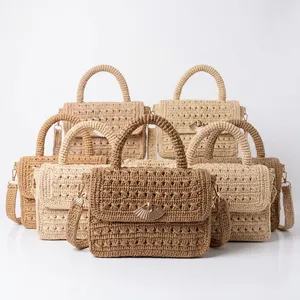 Handmade Woven <b>Raffia</b> Crossbody <b>Bag</b> Women Flap Purse Chain Strap Lightweight Vintage Shoulder Handbag for Party Travel - Product Image 5