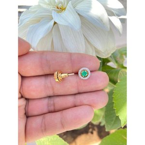 ต่างหูเพชรสีทอง18K ประดับเพชรหรูหราสวยงาม - Product Image 2