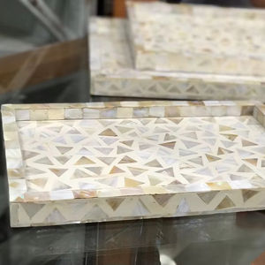 Plateau de service en nacre fait main Plateau élégant pour thé et café pour salle à manger ou salon - Product Image 1