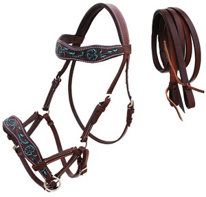 Wholesale Adjustable <b>Horse</b> Leather Bridle with Reins Durable Comfortable Premium Equestrian Riding Tack for Training Show - Product Image 4