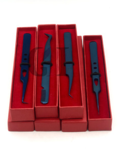 ที่หนีบขนตาแบบตรงพลาสม่าสีฟ้าสำหรับต่อขนตา45/90องศาทำจากสแตนเลสอุปกรณ์เสริมความงาม - Product Image 2