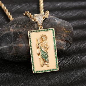 จี้925ชุบทองสเตอร์ลิงสุดหรูได้รับการรับรองจากห้องปฏิบัติการประดับเพชรสีเขียวเครื่องประดับฮิปฮอปเย็นสำหรับผู้ชาย - Product Image 3