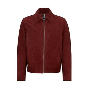 Veste en cuir suédé pour homme sur mesure OEM avec col montant et logo frontal, imperméable, réversible, manteau d'hiver pour homme - Product Image 1