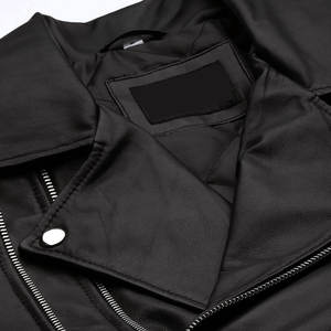 Chaqueta de Cuero Negra para Motociclista 2025, Chaqueta de Motocicleta de PU Elegante con Mangas Acolchadas y Bolsillos con Cremallera - Product Image 4