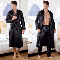 Batas de Dormir para Hombre, Ropa de Dormir de Satén y Seda, Bata de Baño, Venta al por Mayor, Bata de Satén para Hombre para el Hogar y Hoteles, Ropa de Dormir, Pijamas