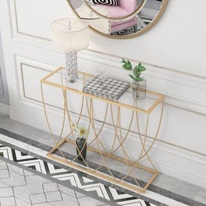 Contemporary Modern Luxury Glass Top <b>Console</b> <b>Table</b> <b>for</b> <b>Entry</b> Villa Hotel Applications-CST033 - Product Image 4