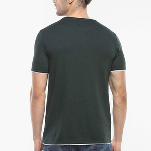 Camiseta de Manga Corta para Hombre, Cuello Redondo, Color Rosa, Corte Regular, Color Sólido, Informal, Tejido de Punto Jersey, 100% Algodón - Product Image 6