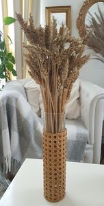 Jardinera redonda de hierro y caña para decoración de jardín y jardinera de mimbre y algas marinas de color natural - Product Image 4