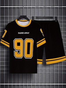 Logotipo personalizado 2025, novedad de verano, Conjunto de camiseta corta informal transpirable holgada con estampado 3D de patrón deslumbrante para hombre - Product Image 4