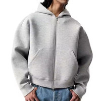 Sudadera con Capucha para Hombre, 100% Algodón, con Logotipo Personalizado en la Parte Delantera, con Bolsillo, Corte Holgado, Tejido de Punto Ecológico para Invierno