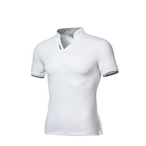 เสื้อโปโลผ้าฝ้าย100% คอวีสำหรับผู้ชายเสื้อแฟชั่นสไตล์สตรีท - Product Image 4