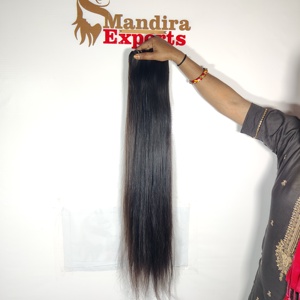 Vente en gros 100% naturel vierge Remy lisse soyeux faisceaux Double trame Machine indienne Extensions de cheveux humains vague profonde lâche - Product Image 4