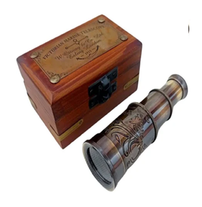 Kính thiên văn hải lý bằng đồng sáng bóng nhỏ gọn và di động với các phần có thể mở rộng và nắp ống kính bằng đồng bảo vệ với giá bán buôn - Product Image 4