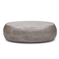 Table basse moderne en aluminium finition argent antique table centrale ovale de faible hauteur pour le salon et la chambre à coucher