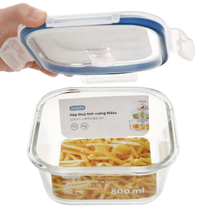 High Heat Resistance Borosilicate Glass With Air Tight BPA Free PP Plastic Lid Lunch Box Food Container
