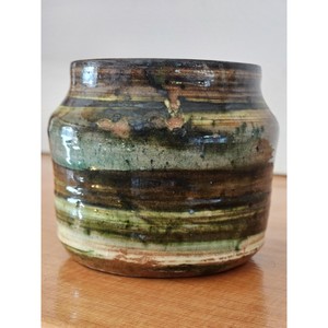 Maceta de cerámica esmaltada-Tarro de cerámica verde y aguamarina-Maceta Bohemia-Studio Ceramics - Product Image 3