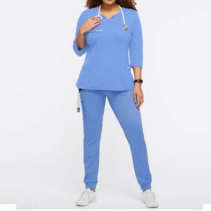 Uniforme Médico de Enfermera de Primera Calidad, Elegante Conjunto de Uniforme de Enfermería para Mujer, Venta al por Mayor OEM con Logotipo Personalizado - Product Image 6