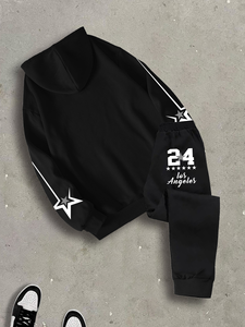 Conjunto de jersey con capucha de invierno para hombre 500GSM de alta calidad personalizado 100% tejido de punto de algodón sólido regular con capucha bordada - Product Image 2