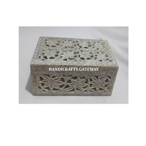 กล่องเครื่องประดับสำหรับแกะสลักหินสบู่ธรรมชาติรูปทรงสี่เหลี่ยมผืนผ้าใช้สำหรับตกแต่งบ้านและให้เป็นของขวัญ - Product Image 1