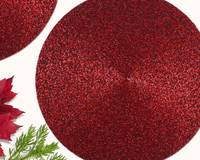 Chemin de table perlé fait main créatif, rouge de Noël, rond, centre de table, cadeau de pendaison de crémaillère, décoration de Noël