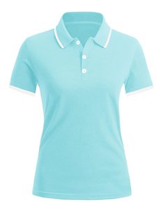 Camisa de golf transpirable personalizada para mujer con cuello de polo Top corto cómodo con logotipo de Power Hint - Product Image 1