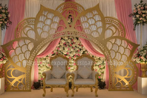 Vela de boda al aire libre decoración de pared para Escenario nocturno sufí MARCO DE Metal dorado de lujo Configuración de escenario de boda Venta De fábrica fabricante - Product Image 2