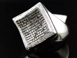 Star Design Lab Grown Diamond <b>Ring</b> for <b>Men</b> and Women High Quality Radiant Cut in Hip Hop Style <b>Sterling</b> <b>Silver</b> - Product Image 6