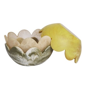 Ensaladera de resina ecológica de nuevo estilo de lujo, cuenco para servir seguro para alimentos de colores profundos para fiestas a la venta a granel de La India - Product Image 2