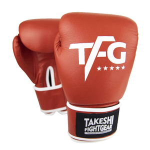 ถุงมือชกมวยมืออาชีพ Takeshi หนังแท้ใส่สบายทนทานดีไซน์แบบกำหนดเอง TFG-412 - Product Image 1