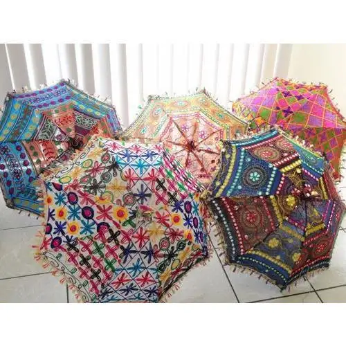 Xu Hướng Pom Pom Đẹp Handmade Thêu Boho Phong Cách Mặt Trời Vườn Parasol Trang Trí Đám Cưới Ô Cho Người Đàn Ông Phụ Nữ