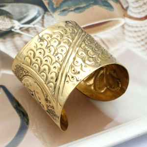 Brazalete de latón crudo de 69mm, brazalete de incrustaciones, brazalete de canal en blanco, pulsera ancha hecha a mano, latón crudo - Product Image 1