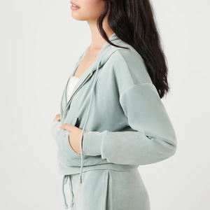 Sudaderas con Capucha Cortas para Mujer, Tallas Grandes, Tejidas, 100% Algodón, Transpirables, Personalizables, Venta al Por Mayor - Product Image 3